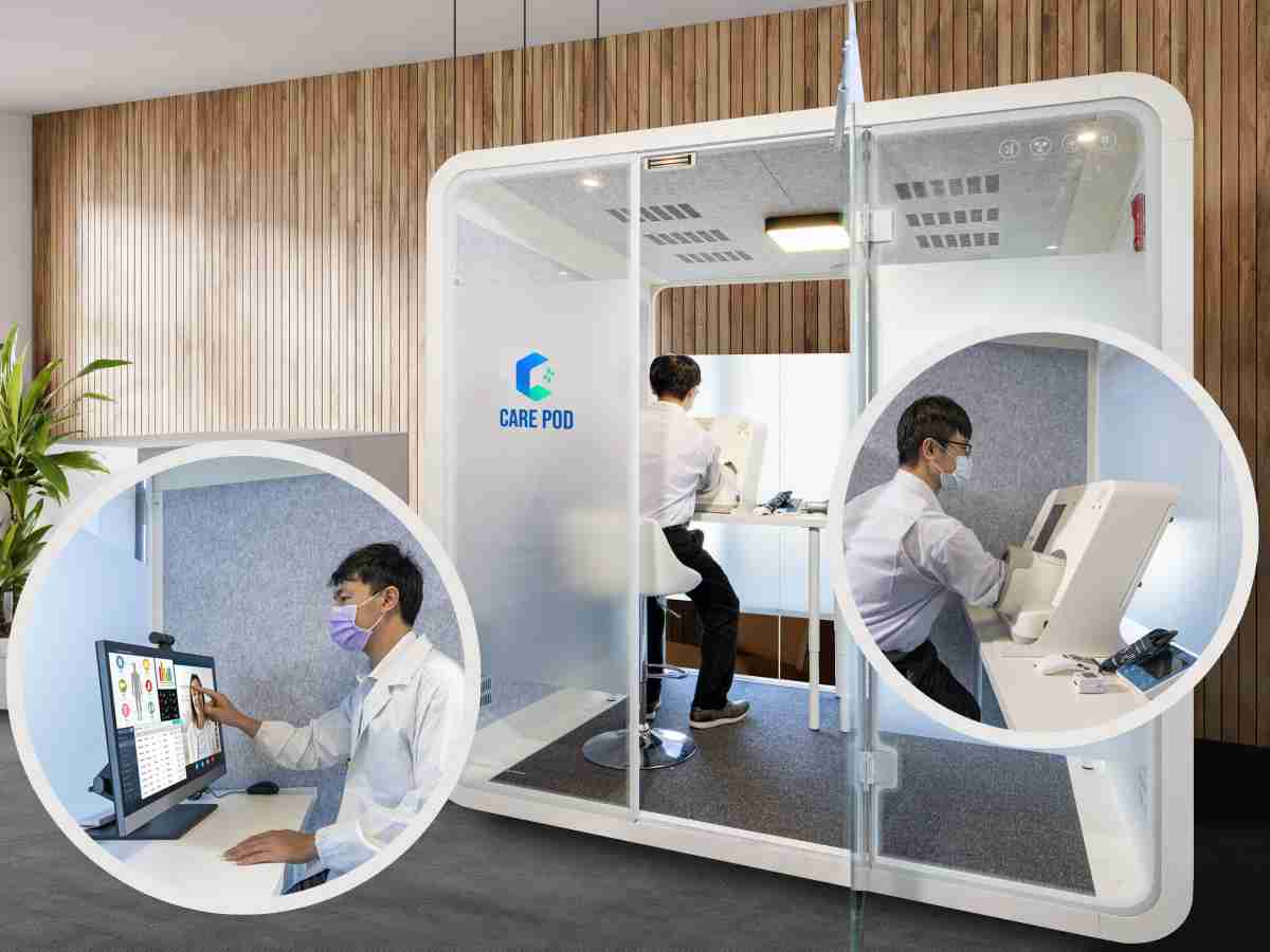 达擎于医疗科技展中展出＂远距诊疗舱＂，，，，以因应医疗数字化及社会高龄化趋势下、、、、复诊及慢性病患等族群对于远距看诊需求逐渐升高所推出的创新整合方案。。多功能合一、、高隐私性的远距诊疗舱可根据病患端与医师端的不同需求，，，提供弹性化及客制化功能，，，，节省医生和病患的精力及时间